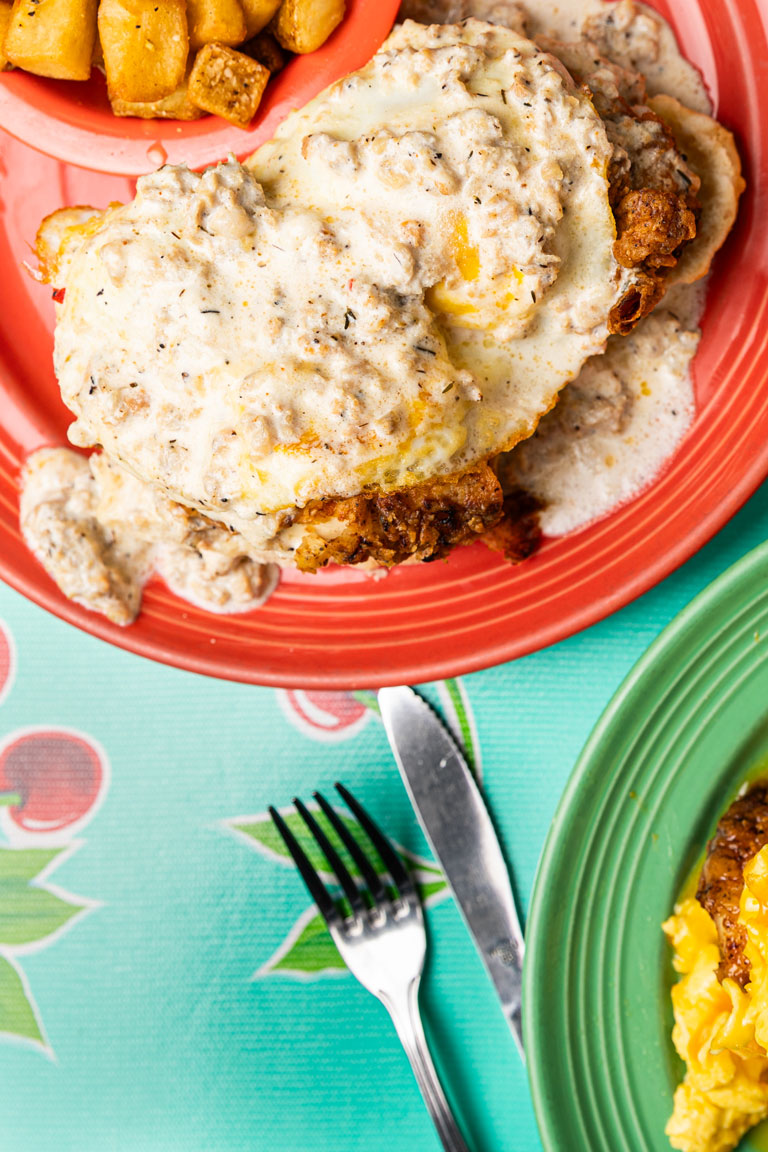 Chicken Egg and Gravy Biscuit